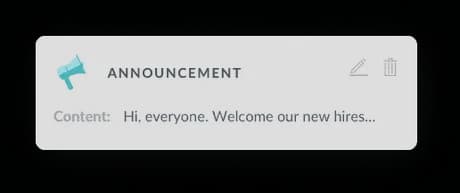 Announcement