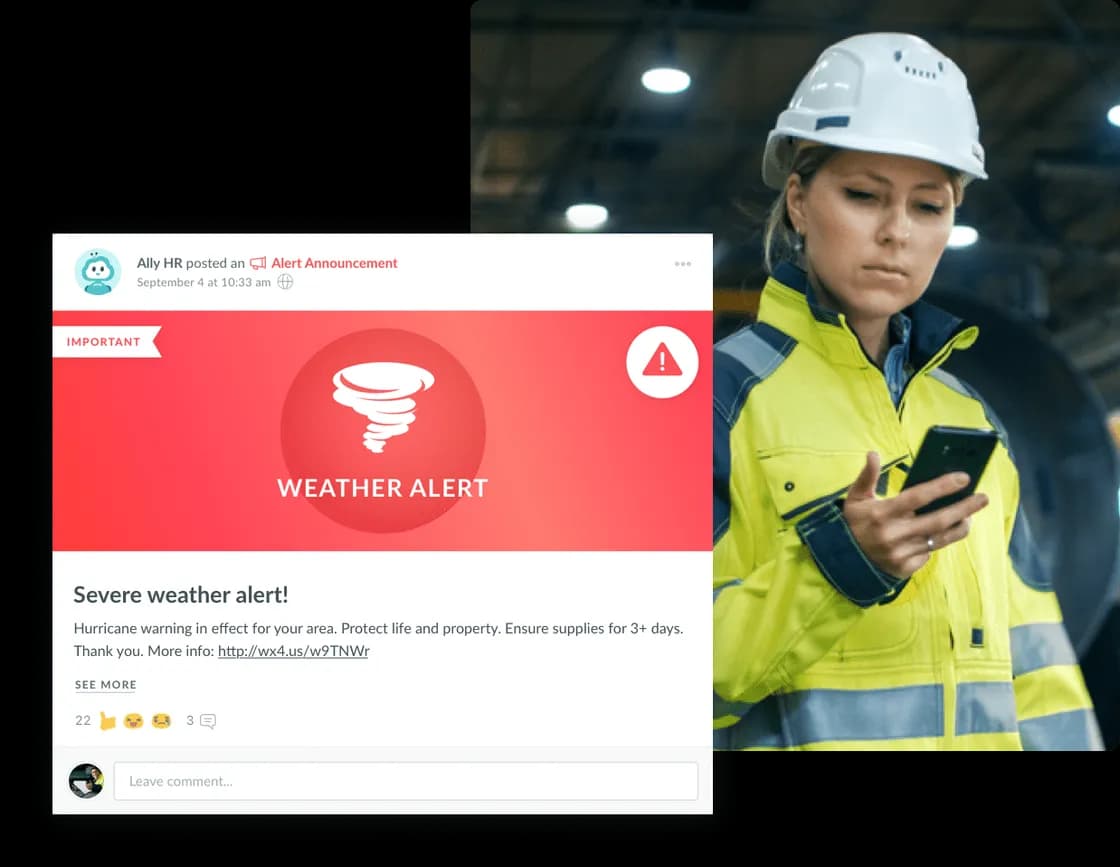 Weather Alert Updates for Employee Safety