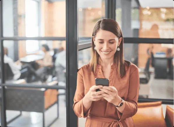 Employee working on their phone