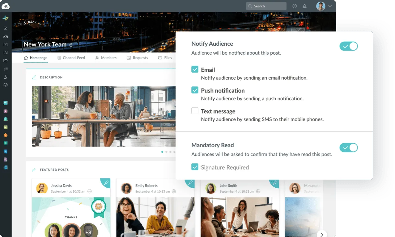 Our configurable Workmates app showing adjustments for variety of notifications