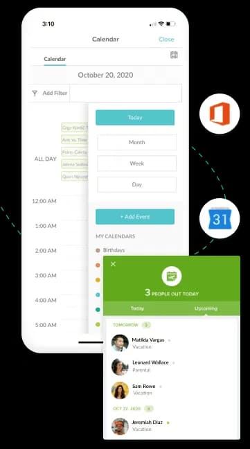 workmates calendar mobile