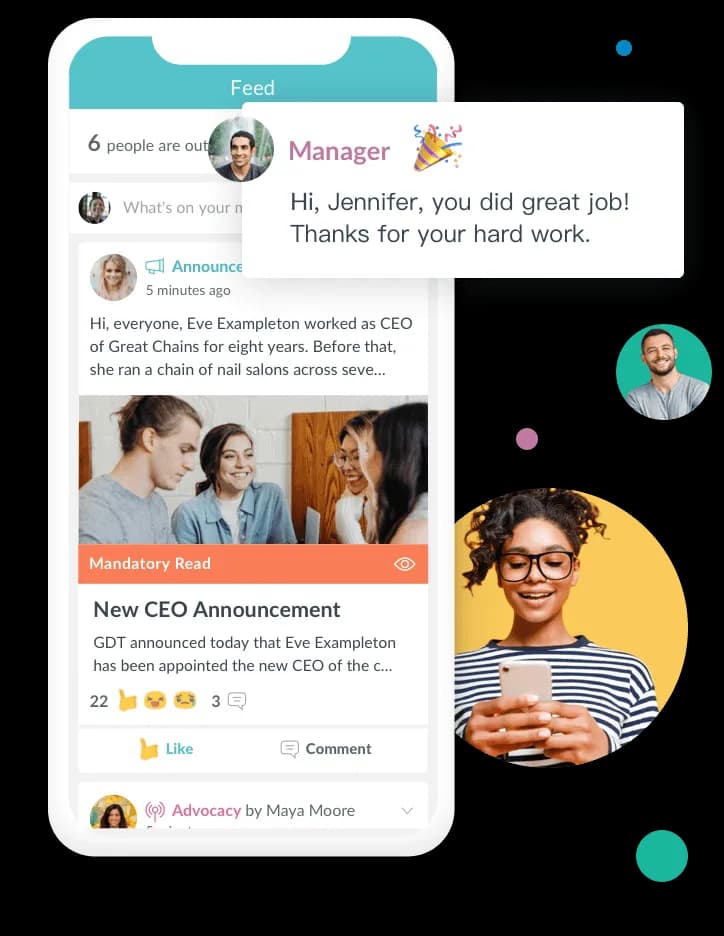 Workmates app with people mobile