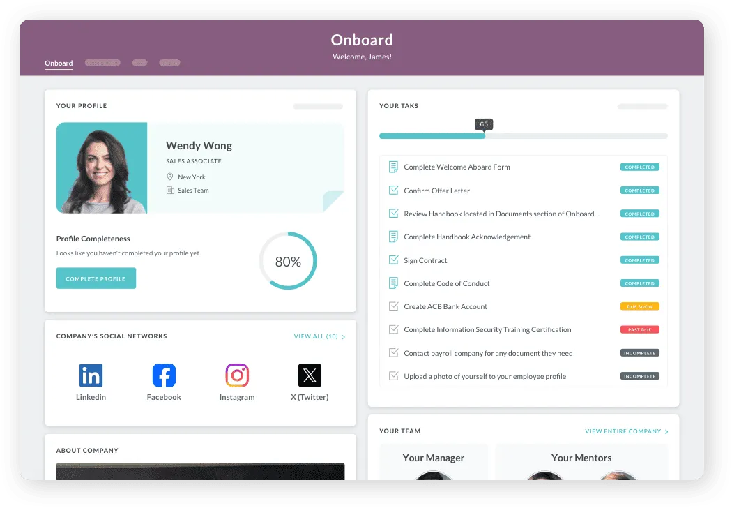 Streamline every new hire journey.