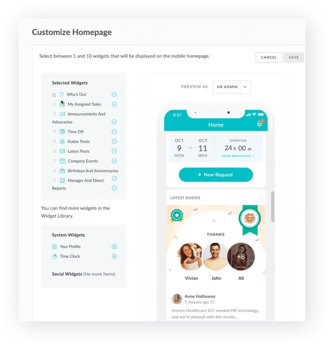 Customizable app
