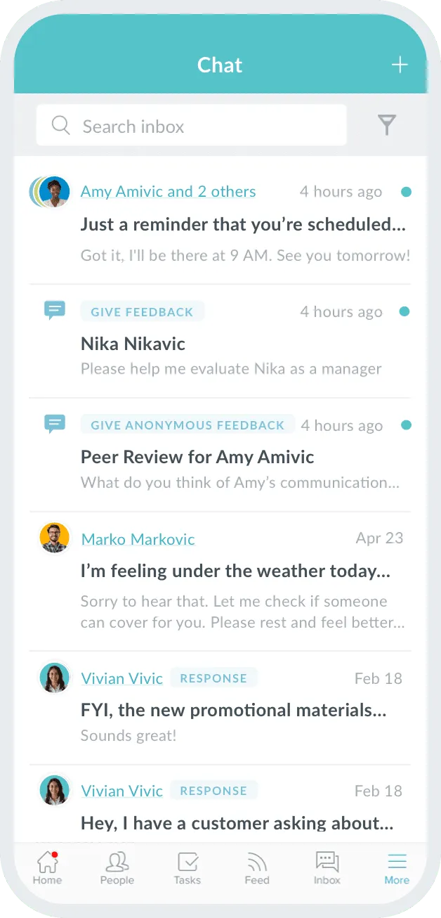 Chat and channels in Workmates application