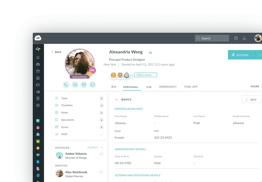 People application screen