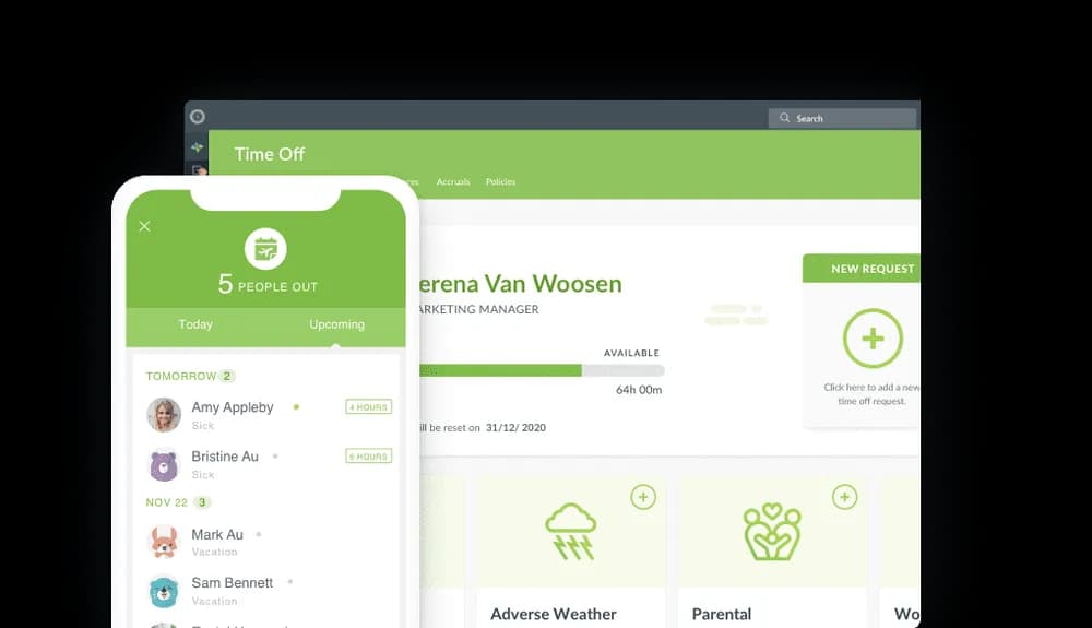 Time-Off application screen
