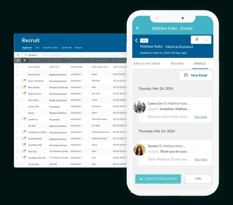 Recruit Application Screen