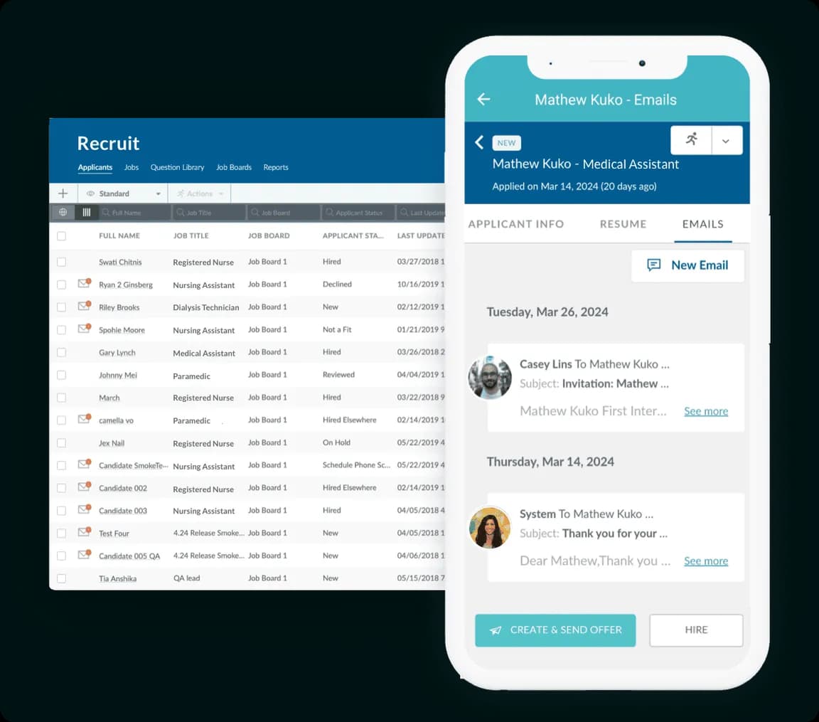 Recruit Application Screen