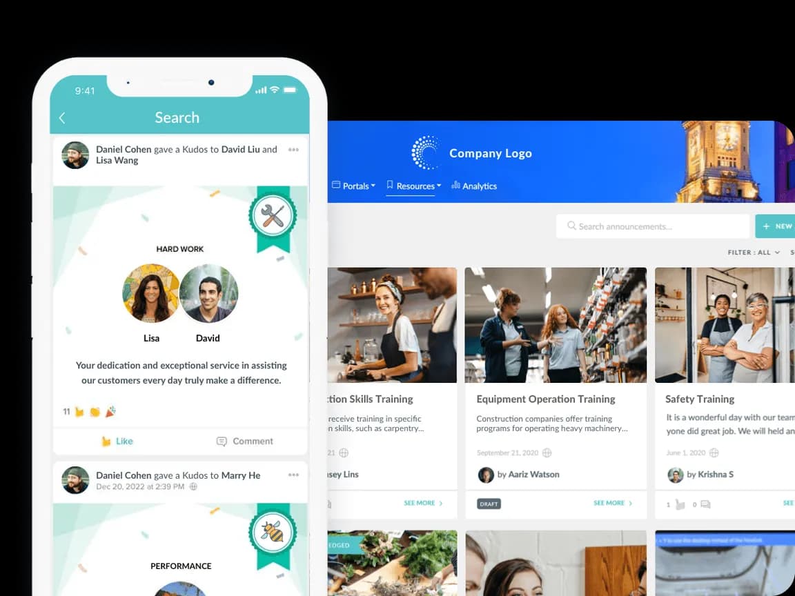Employee Engagement application screen for retail