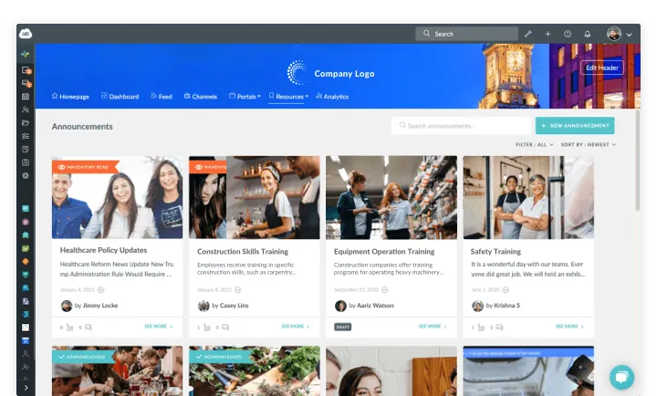 Employee Engagement application screen for retail