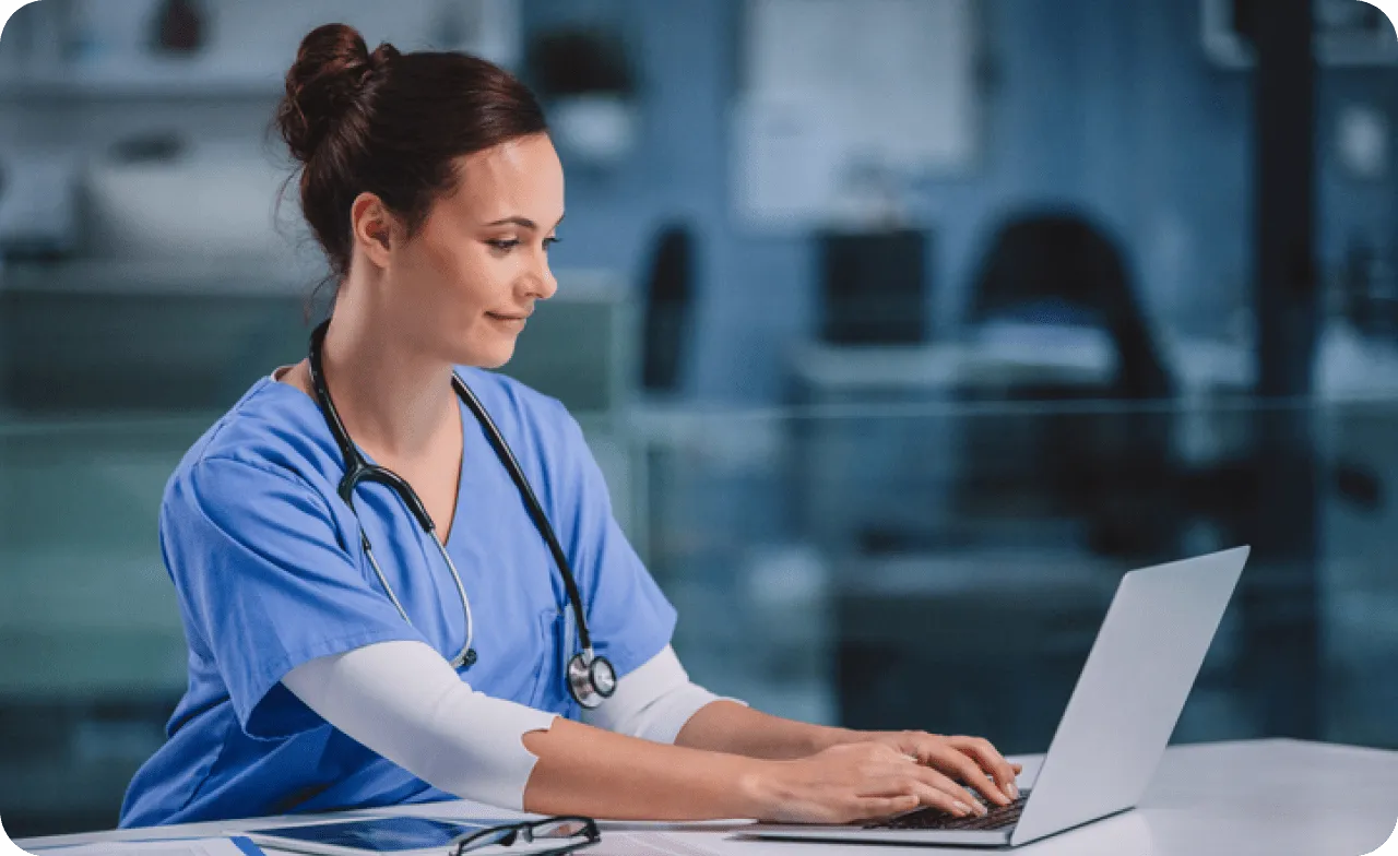 healthcare workers connected