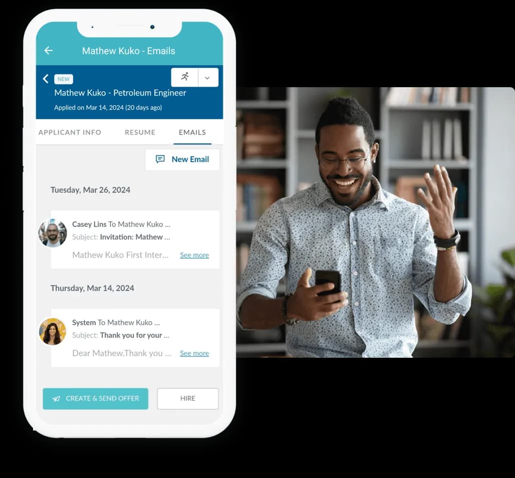 In-app email communication