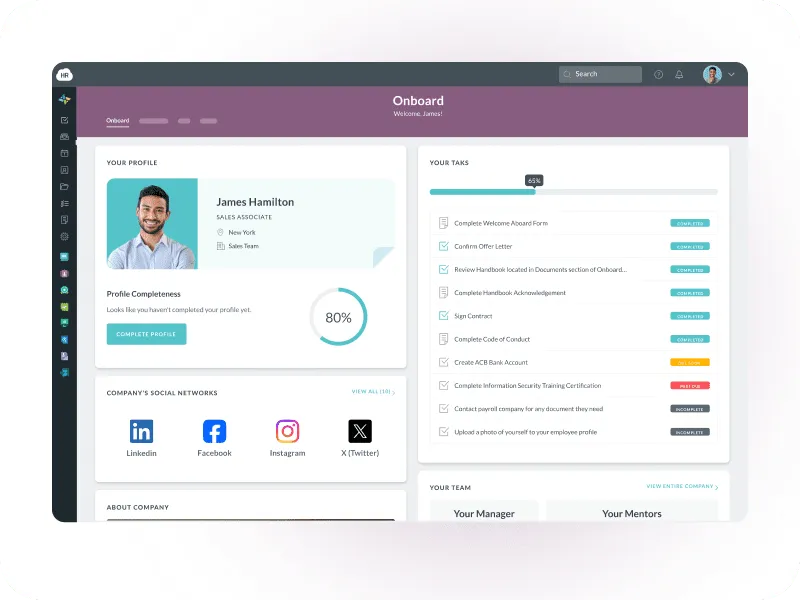 New Hire Onboarding app