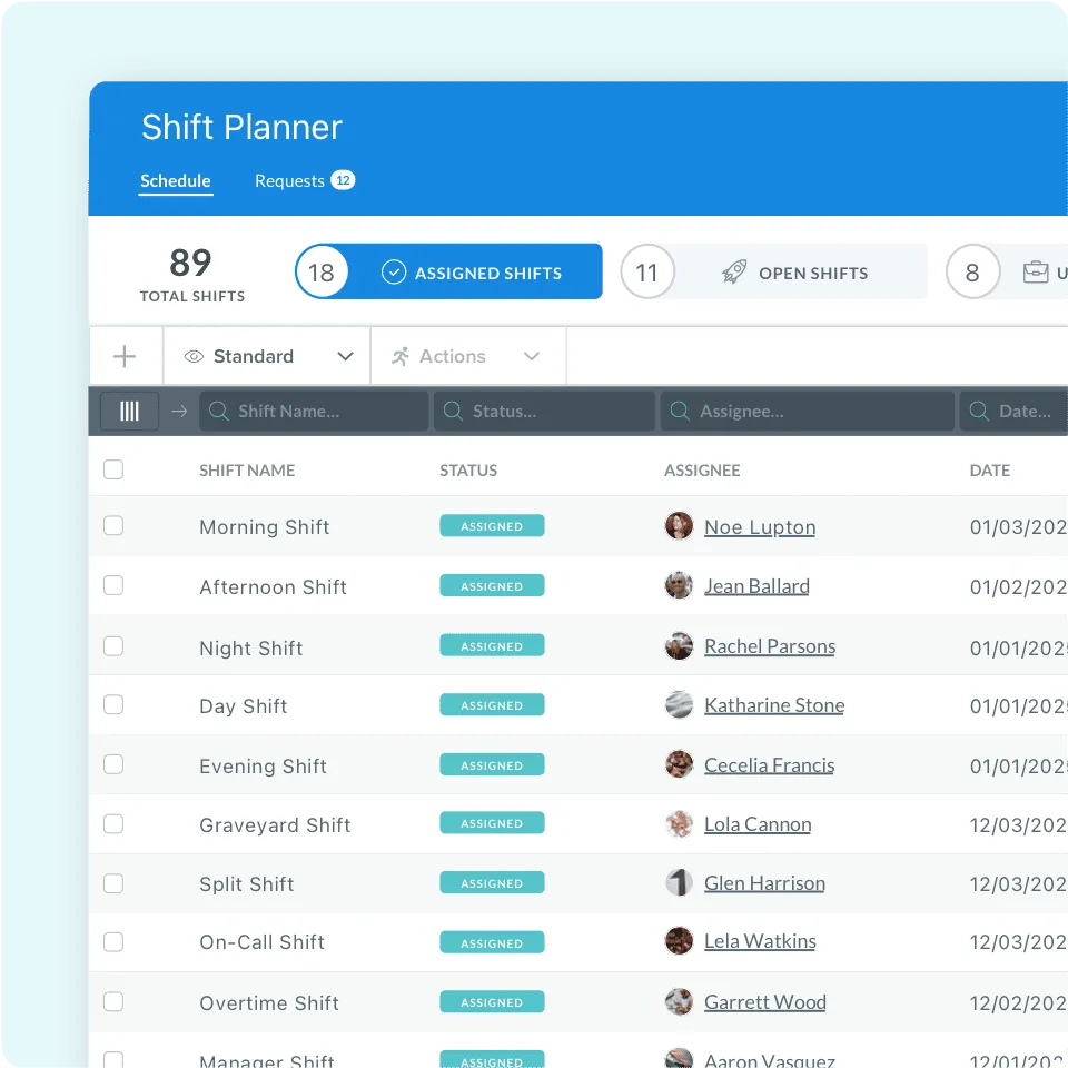 Shift Smartsign Shift Planner for Scheduling Teams | HR Cloud