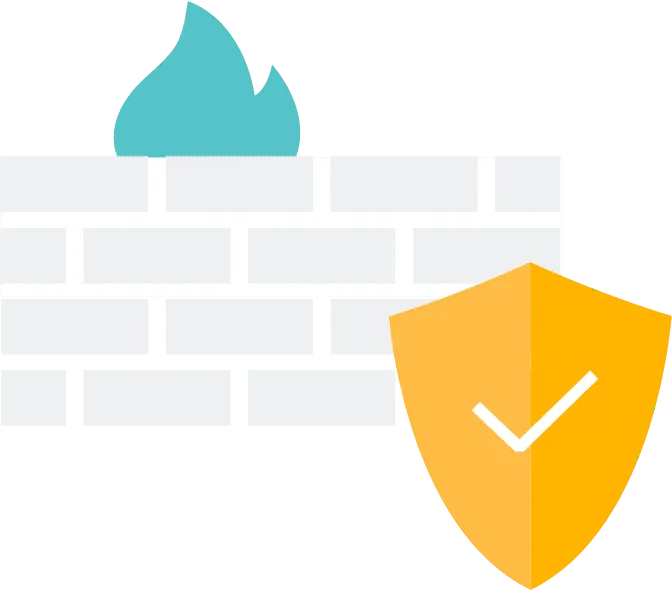 Firewall and shield icons