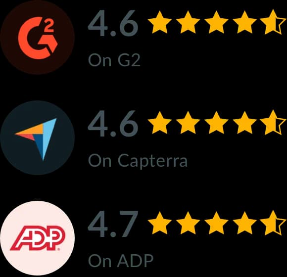 4.6 on G2, 4.6 on Capterra, 4.7 on ADP