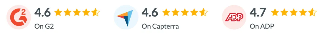4.6 on G2, 4.6 on Capterra, 4.7 on ADP