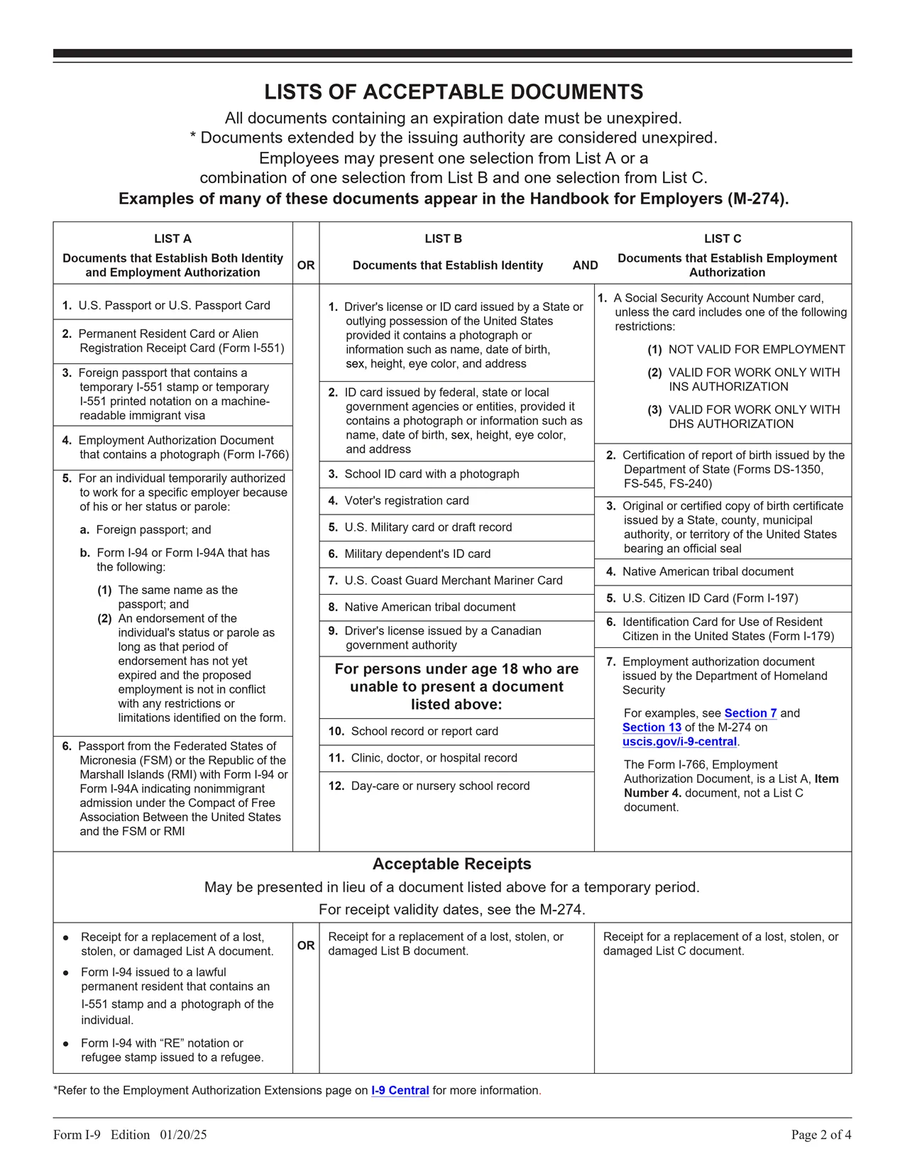 I-9 form page 2