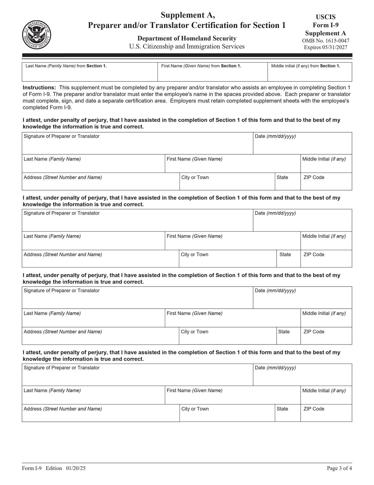 I-9 form page 3