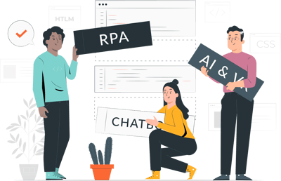 HR teams enabled with RPA, AI, Chatbots, and VR