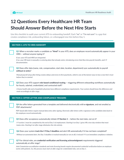 ATS to Onboarding Integration Checklist