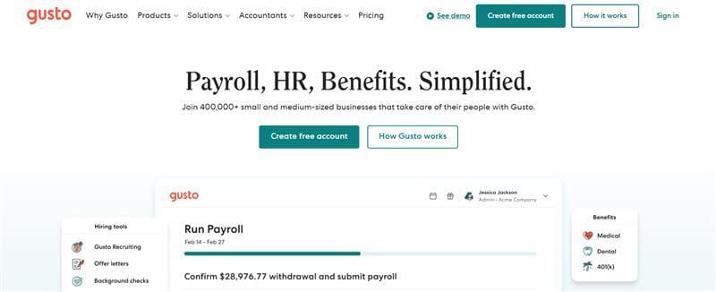 Gusto: Small Business Payroll Leader