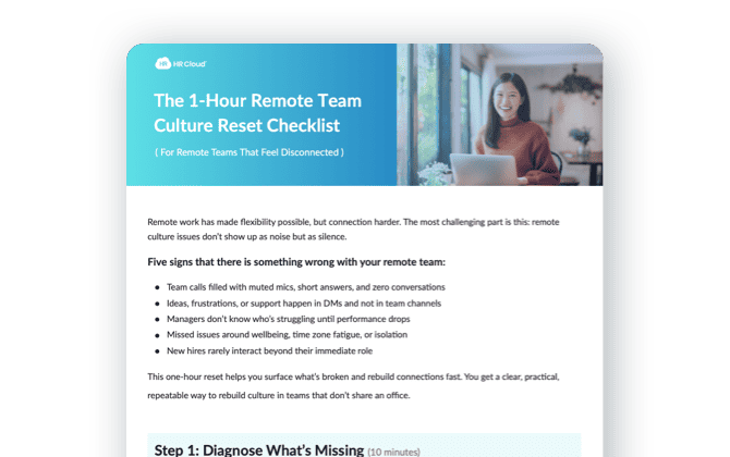 the 1-hour remote team culture reset checklist