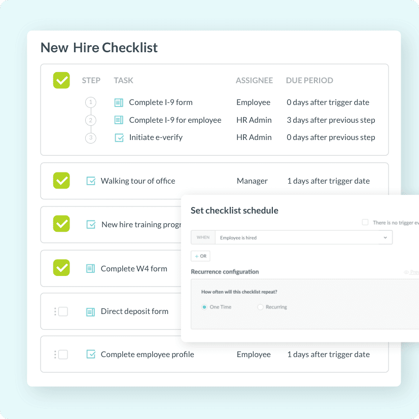 Checklists and Workflows