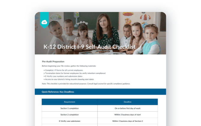 K-12 District I-9 Self-Audit Checklist