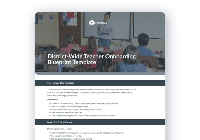 District-Wide Teacher Onboarding Blueprint Template