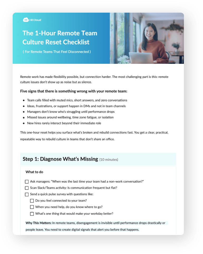 The 1-Hour remote team culture reset checklist