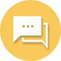 Yellow chat boxes icon