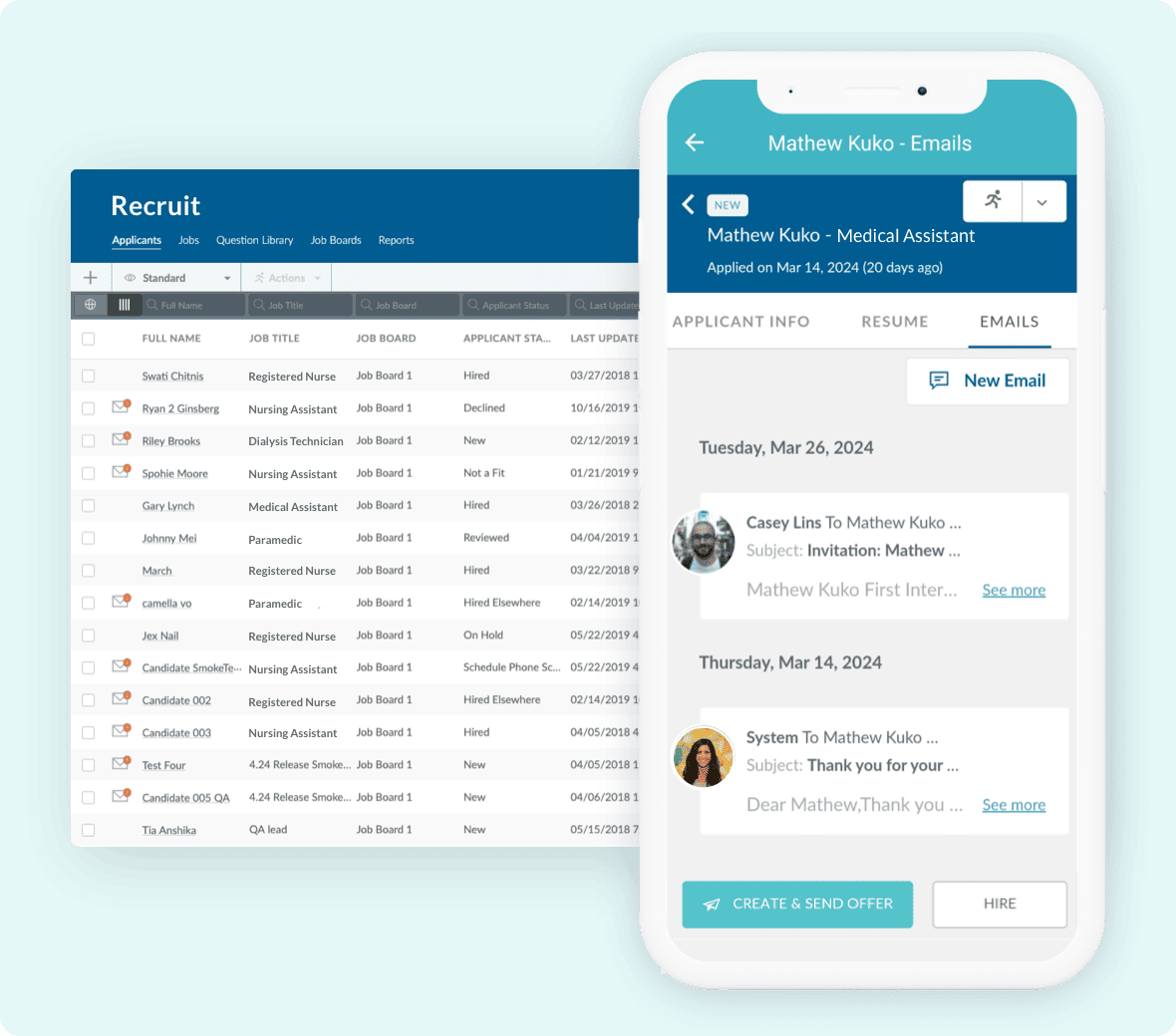 Recruit Application Screen