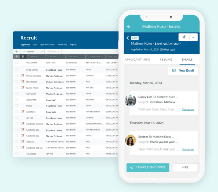 Recruit Application Screen