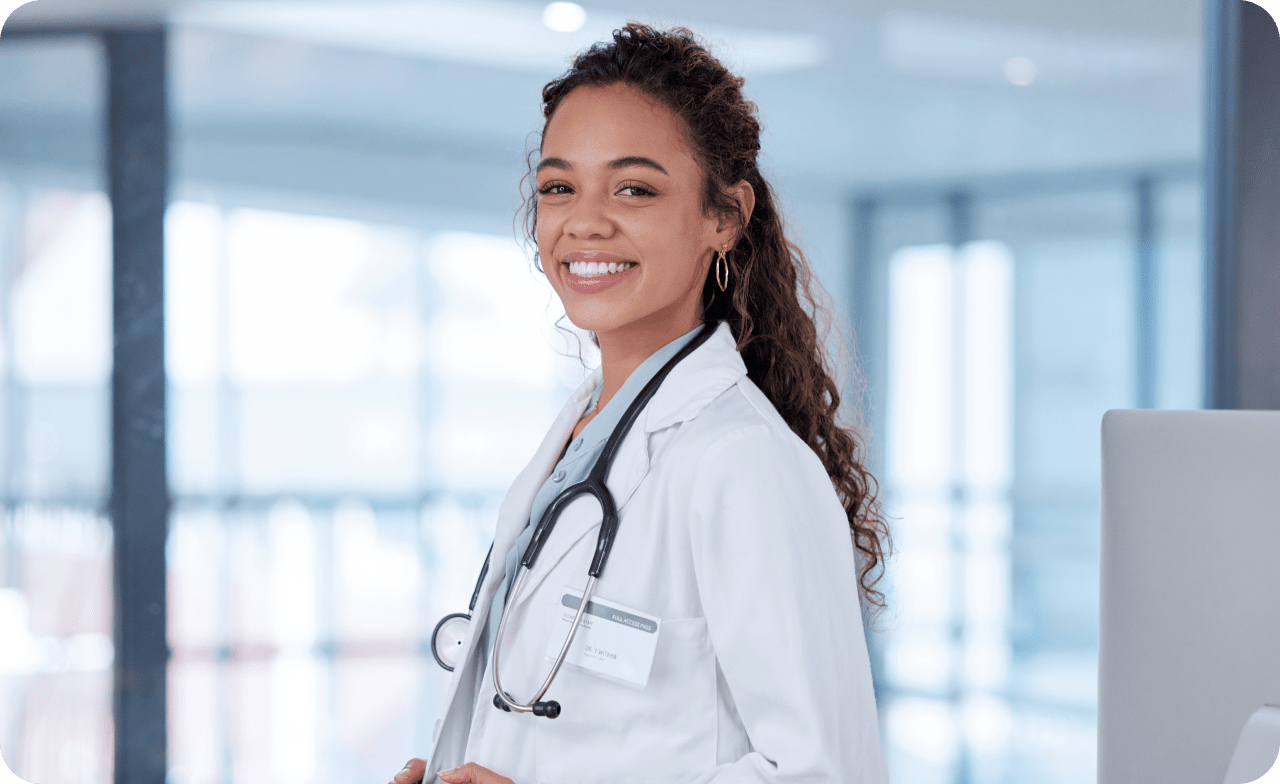 healthcare workers connected