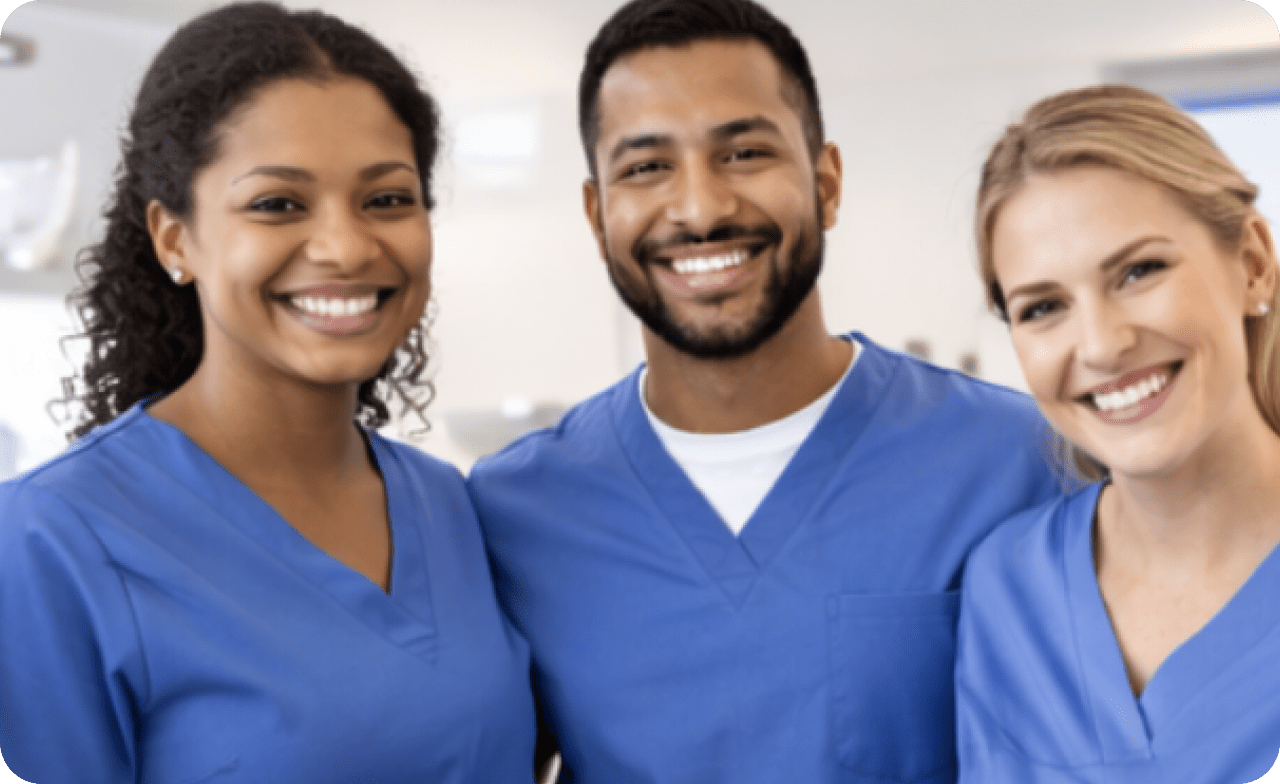 healthcare workers connected