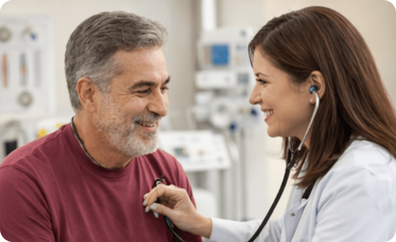 healthcare workers connected