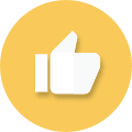 Yellow thumbs up icon