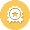 Yellow kudos badge icon