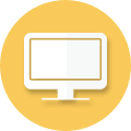 Yellow monitor icon