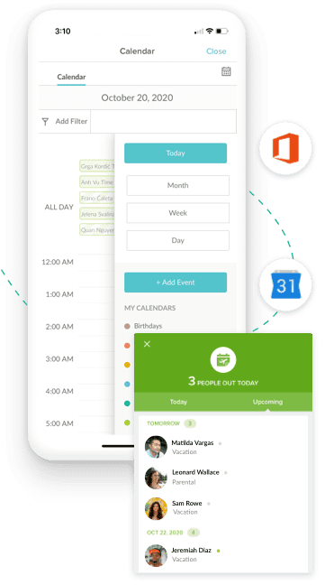 workmates calendar mobile