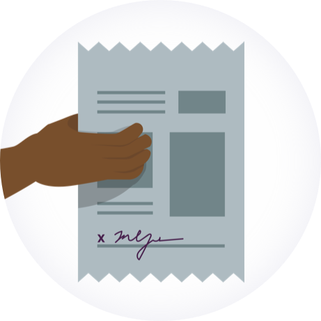 employee holding document