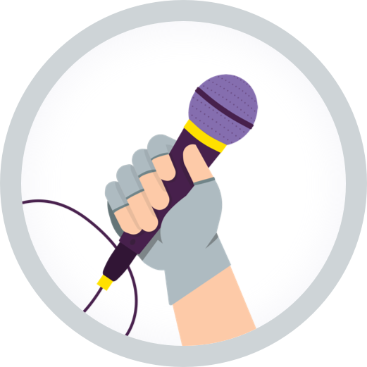 hand holding microphone