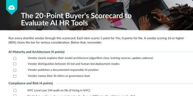 AI HR Tool Evaluation Checklist